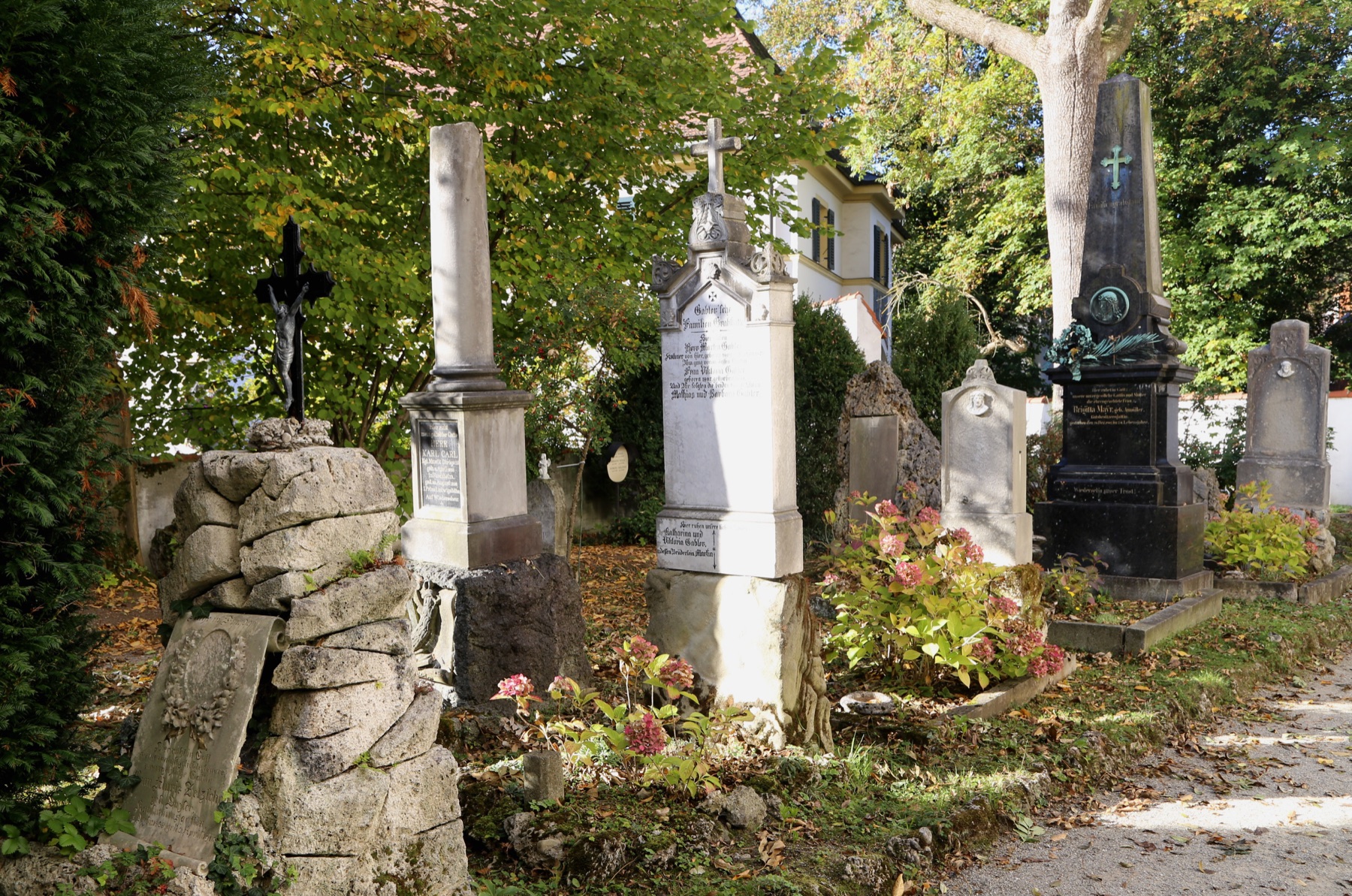 Historic gravestones at St Maria Thalkirchen Churchyard